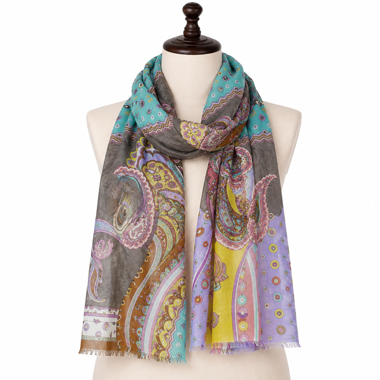 Digital Print Wool Scarf/Shawl 284